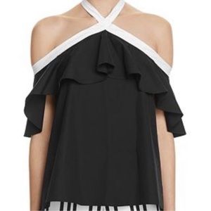 Alice & Olivia Alyssa Top in Black & White Sz XS